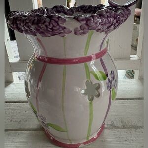 PartyLite Purple and Pink Floral Vase Warmer